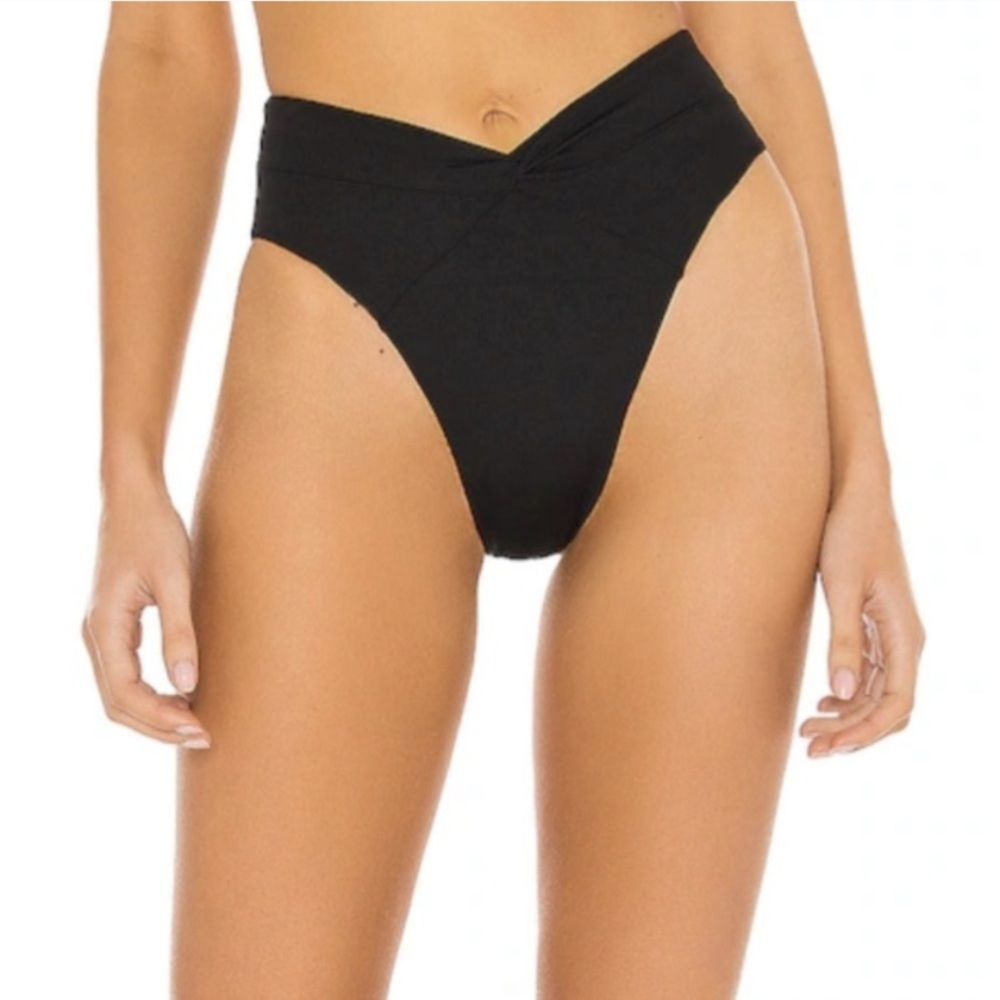 L*space Nancy Lee high waist knotted black bikini bottom